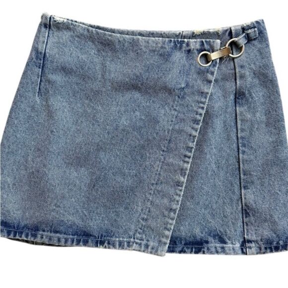 NWT ASSEMBLY New York Stonewashed Denim Mini Skirt Size XS - Picture 1 of 12